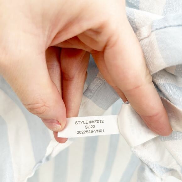 J. Crew Womens Coastal Striped Linen Cotton Sleeveless Popover Tank Top Size LP - Picture 5 of 7